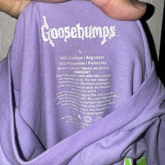 Goosebumps “Horrorland” Light Purple Women’s Large Shirt: GUC: RL Stein - Picture 3 of 3